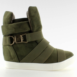 Sneakers med gummiränder F-215 Olive grön 1