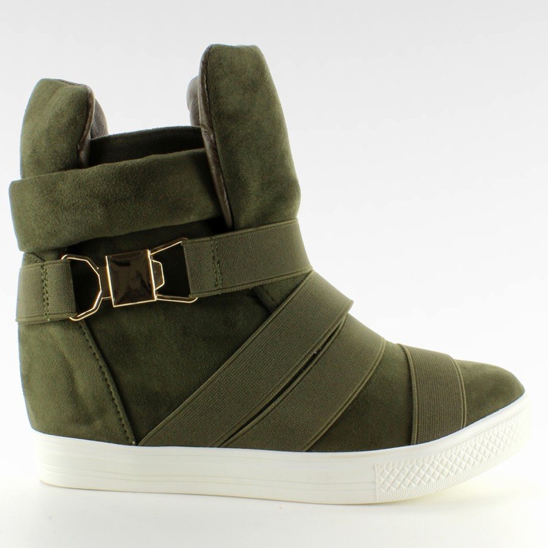 Sneakers med gummiränder F-215 Olive grön 1