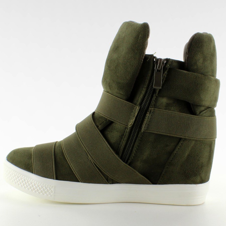 Sneakers med gummiränder F-215 Olive grön 2