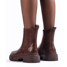 Shelovet bruna genombrutna Chelsea-stövlar 2