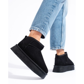 Shelovet svarta låga snöstövlar för kvinnor 1