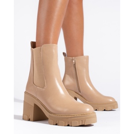 Shelovet ankelstövlar för kvinnor, beige 1
