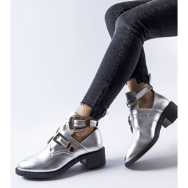 Ljusa metalliska, högskurna Ritaldi-stövlar silver- 1