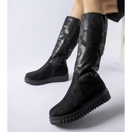 Piazzolla svarta isolerade camo stövlar i ekomocka 1