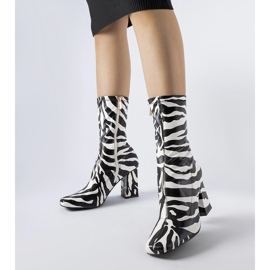 Upland imiterade zebra ankelboots svart 1