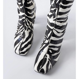 Upland imiterade zebra ankelboots svart 2