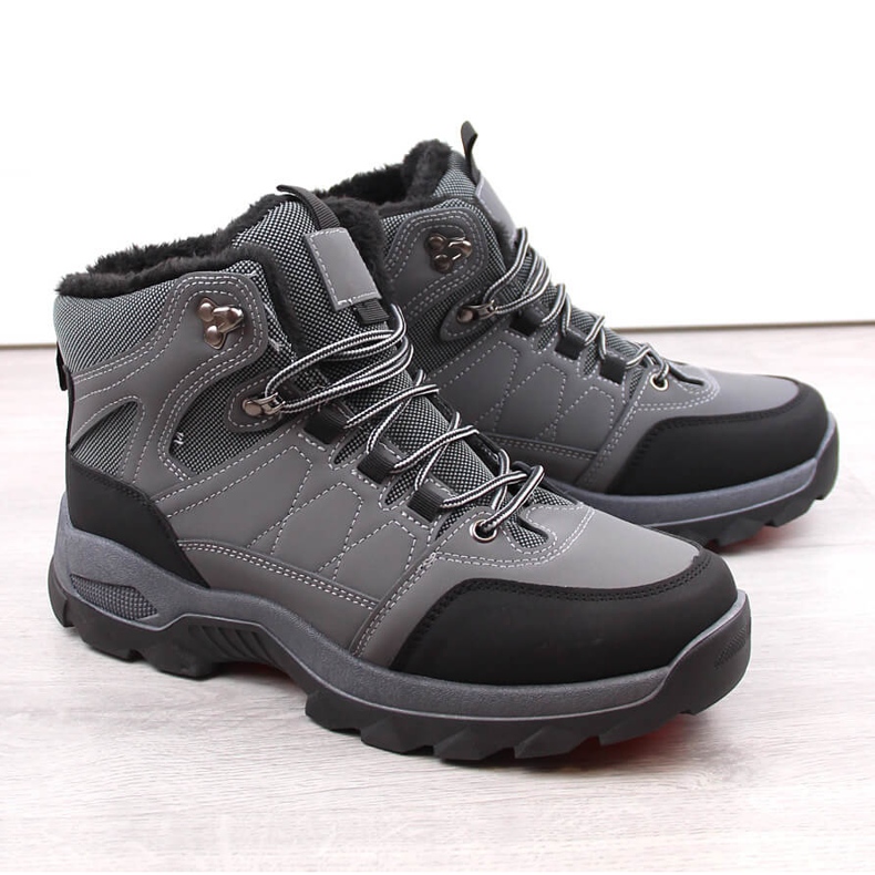 Isolerade vinterhöga stövlar för män, grå 1