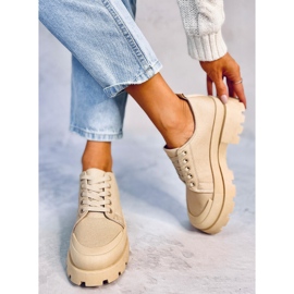 Golv Khaki vandringssneakers beige 1