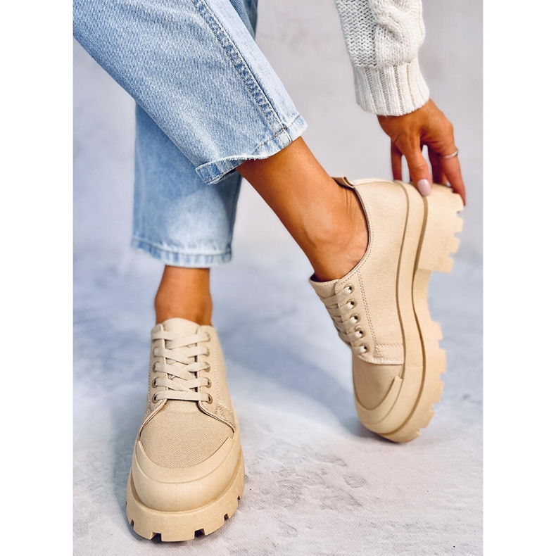 Golv Khaki vandringssneakers beige 1