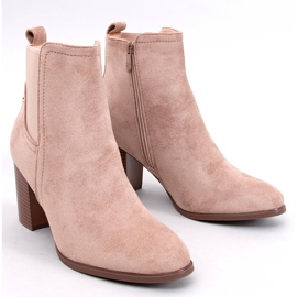 Rosey Khaki klassiska högklackade ankelboots beige 1