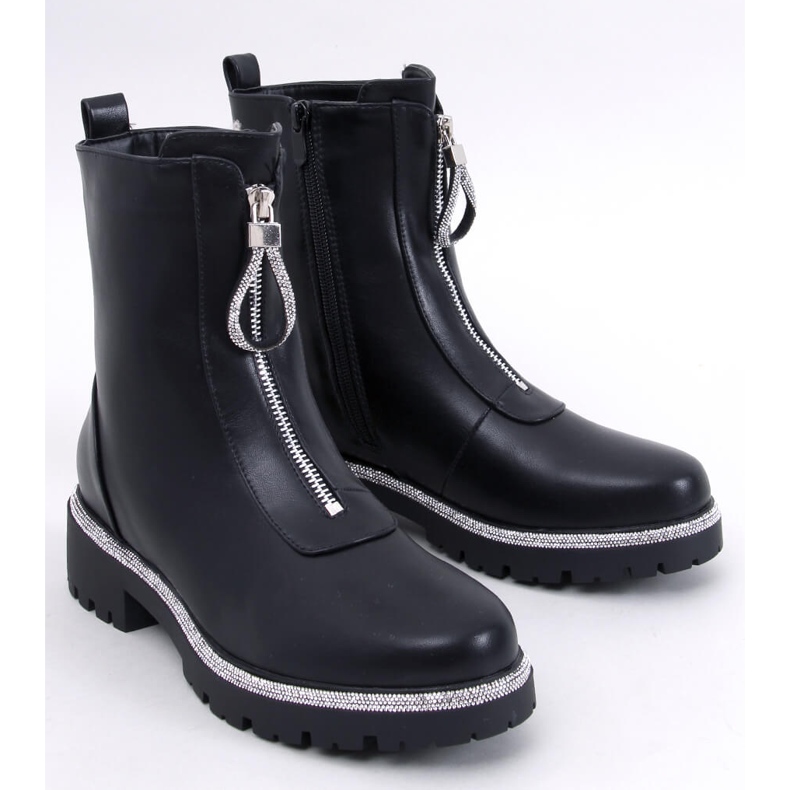 Teah Black ankelboots med cubic zirconia svart 1