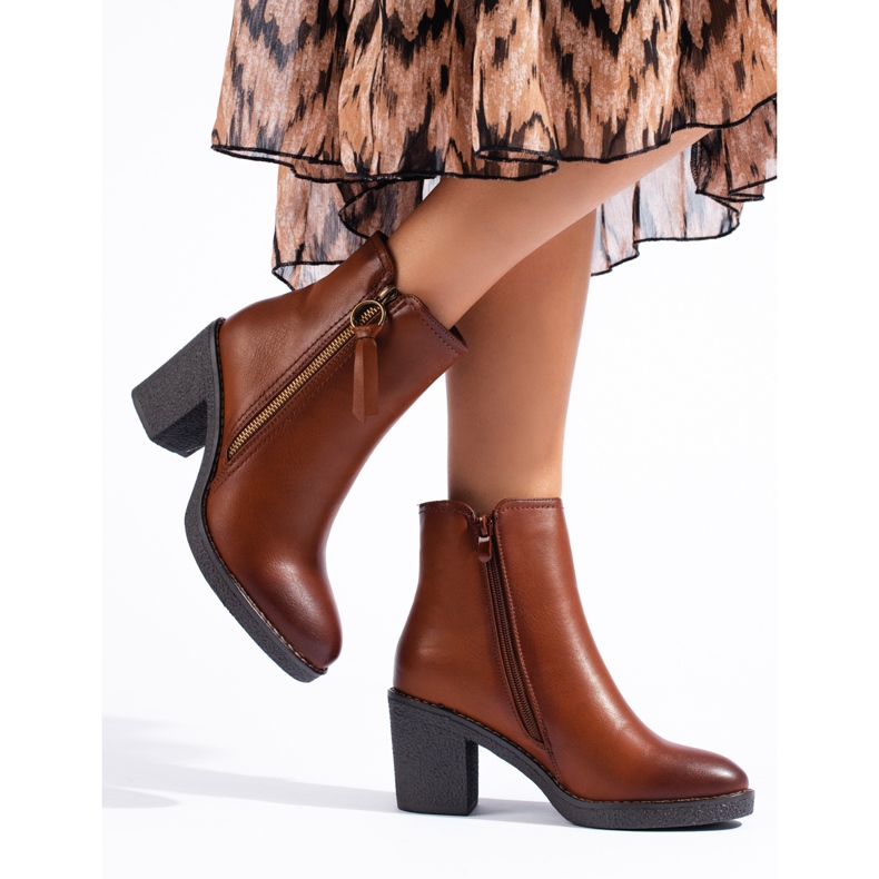 SHELOVET Bruna ankelstövlar för kvinnor 1