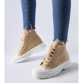 Mörkbeige high-top sneakers från Villaggio 1