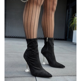 Ferguson svarta ankelboots med dekorativ klack 1