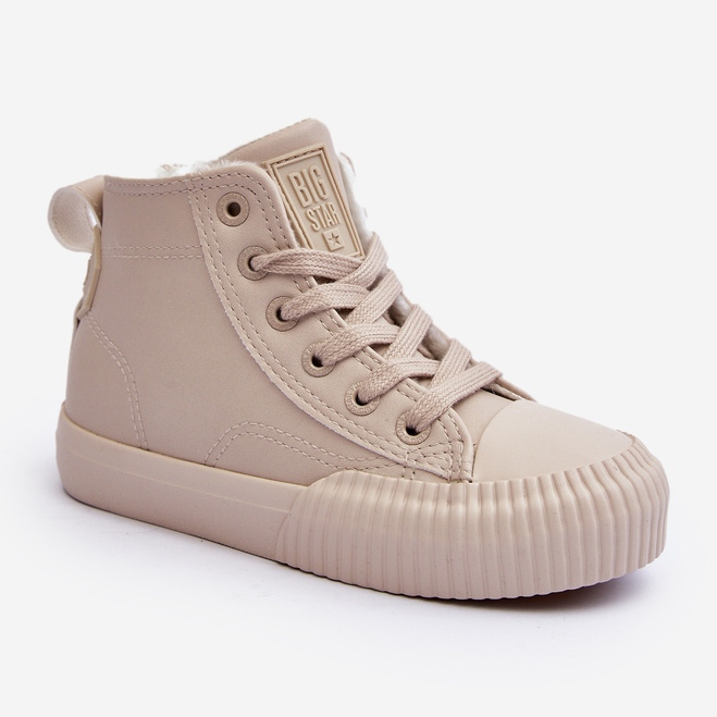 Isolerade barnsneakers med dragkedja Big Star MM374012 Ljusbeige 1