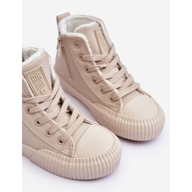 Isolerade barnsneakers med dragkedja Big Star MM374012 Ljusbeige 3
