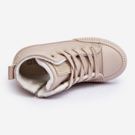 Isolerade barnsneakers med dragkedja Big Star MM374012 Ljusbeige 4