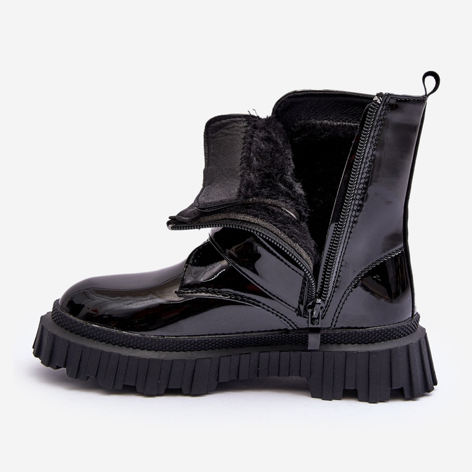 FR1 Lackade, isolerade flickstövlar, Svart Rilina 2