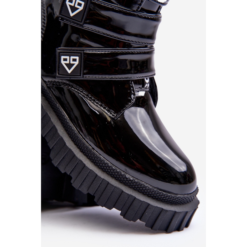 FR1 Lackade, isolerade flickstövlar, Svart Rilina 1