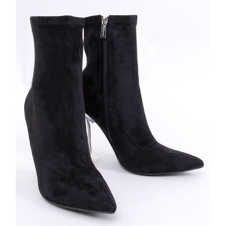 Merrisa Svarta genomskinliga högklackade ankelstövlar 1