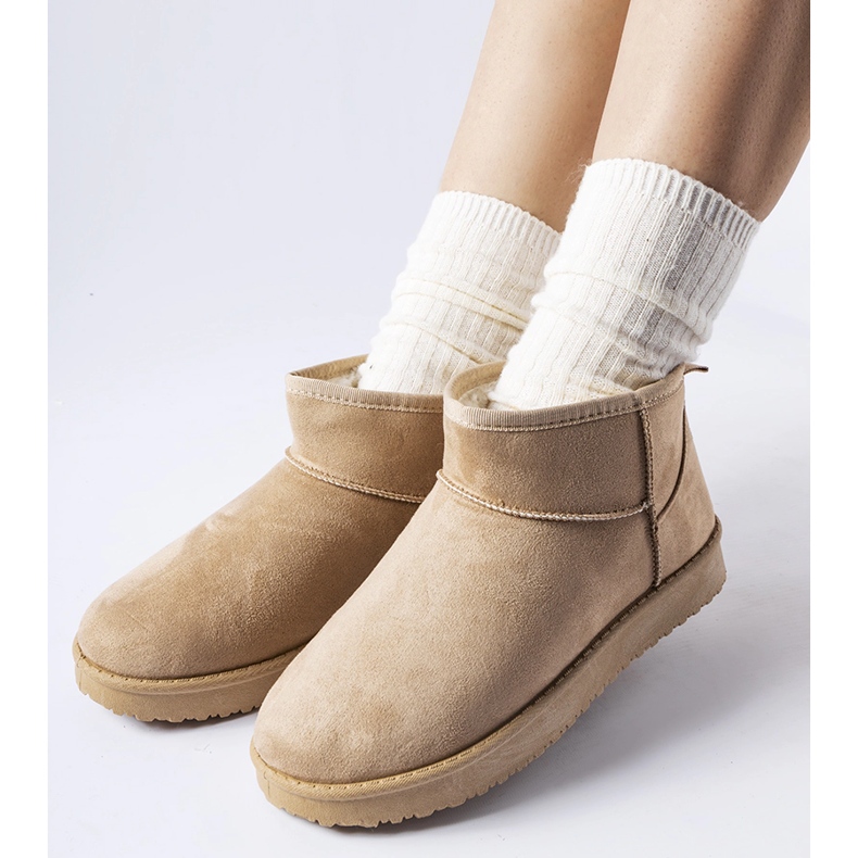 Beige isolerade korta snökängor från Guglielma 1