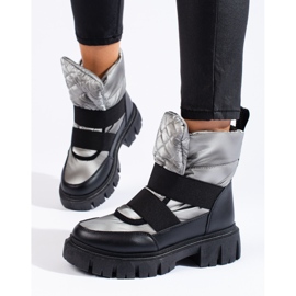 Shelovet snöstövlar för kvinnor silversvarta silver- 1