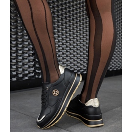 Svarta läderskor med strass 1