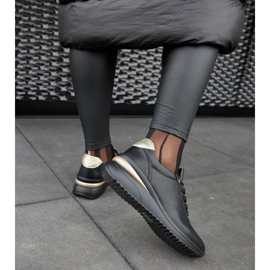 Svarta wedge sneakers i läder från Federico 1