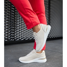 Beige läder wedge sneakers från Federico 1