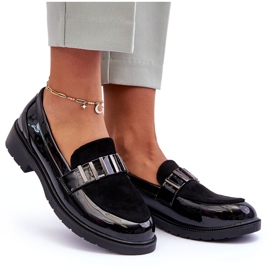 Lackade Loafers Med Dekoration Svart S.Barski HY317 4