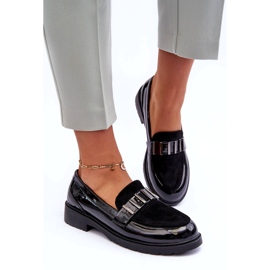 Lackade Loafers Med Dekoration Svart S.Barski HY317 3