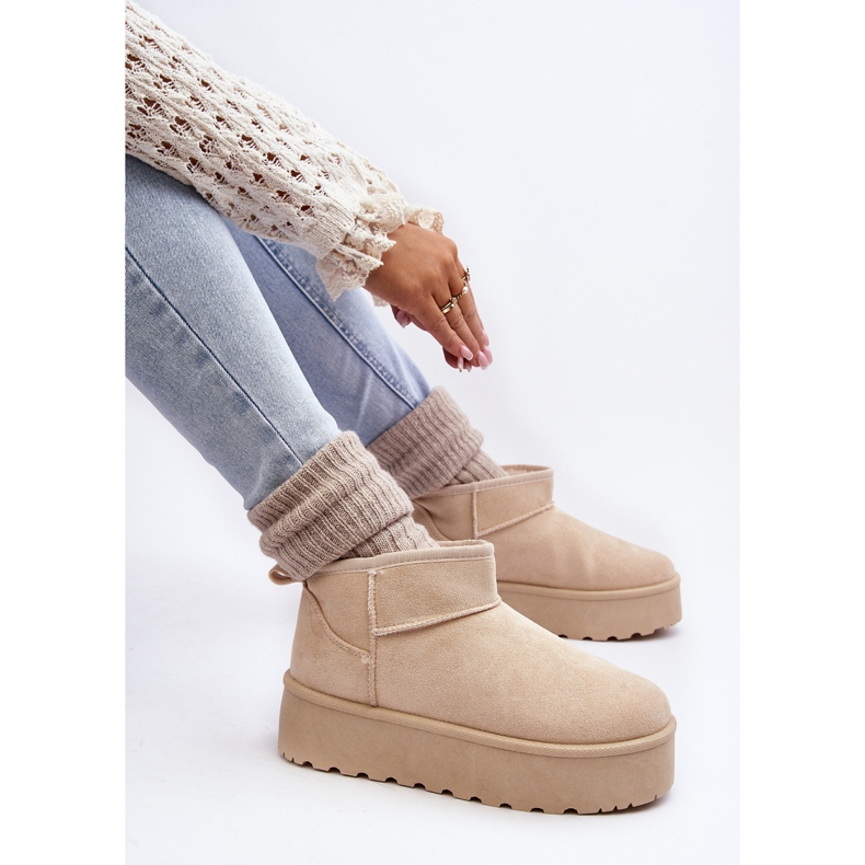 Mocka Platform Snow Boots Ljus Beige Corcoran 1