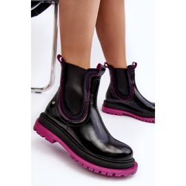 Chelsea-stövlar i läder för kvinnor Maciejka 06199 Svart 2