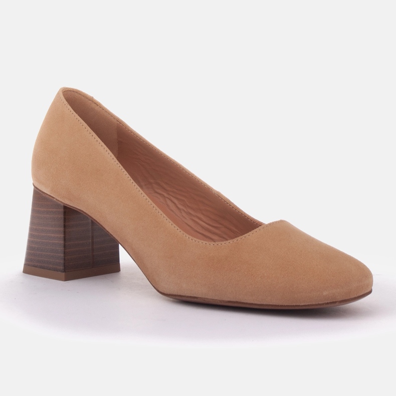 Marco Shoes Mocka pumpar beige 1