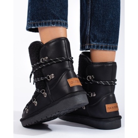 Varma svarta shelovet snöstövlar för kvinnor 1