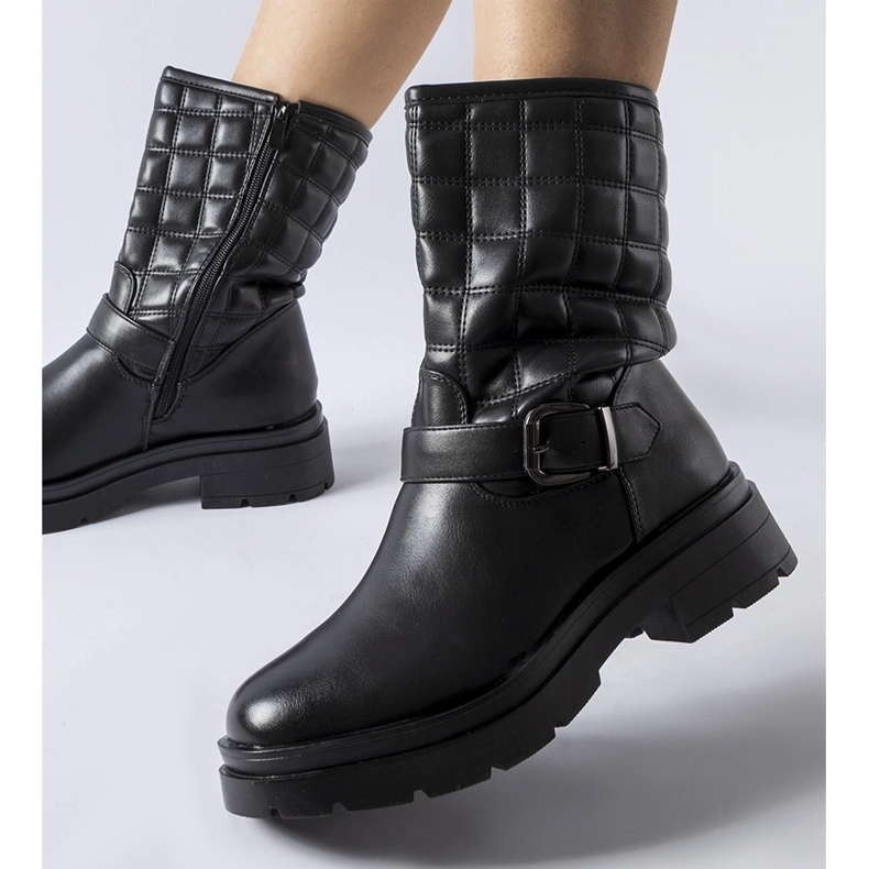 Bluffs svarta quiltade stövlar 1