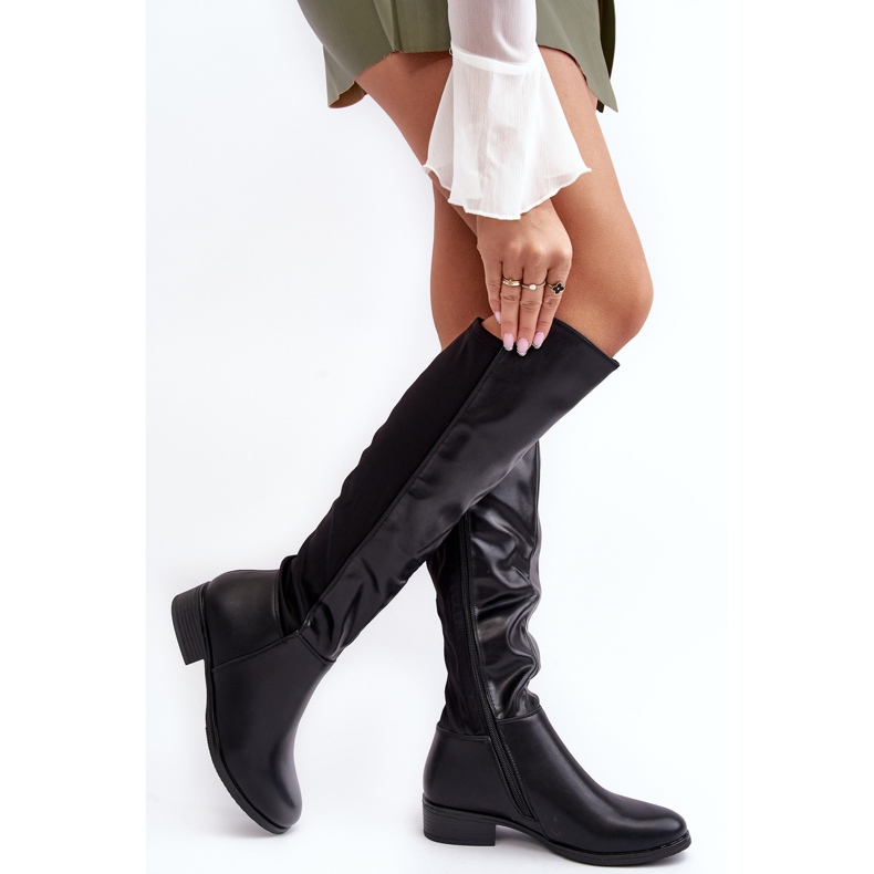 Knästövlar i läder S.Barski HY27098A Svart 2