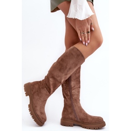 Bruna isolerade knätstövlar för kvinnor från Heliofa 2