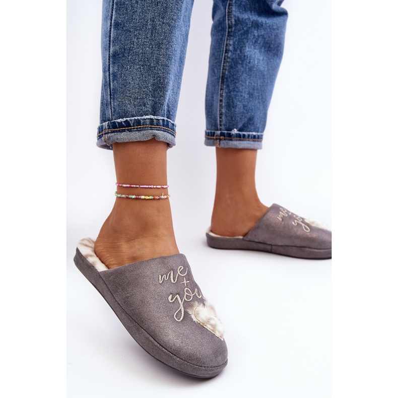 Shiny Grey Damtofflor från Geraja grå 2