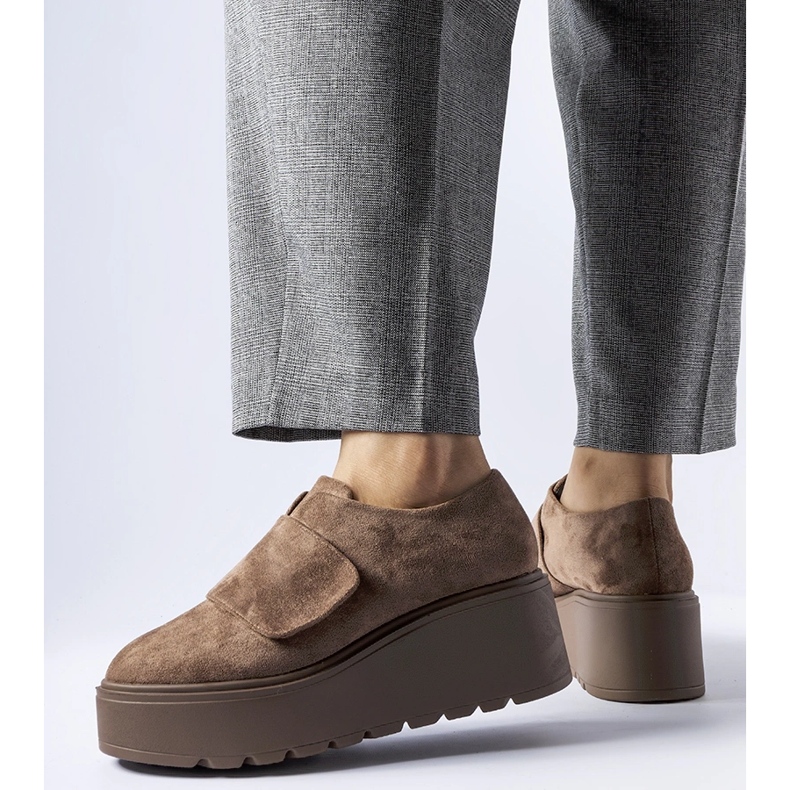 Bruna pallplattformsskor 1