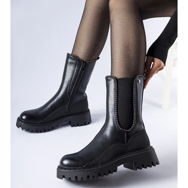 Svarta isolerade Donigala ankelstövlar 1