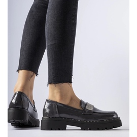 Mörkgrå patent loafers från Fecteau 1