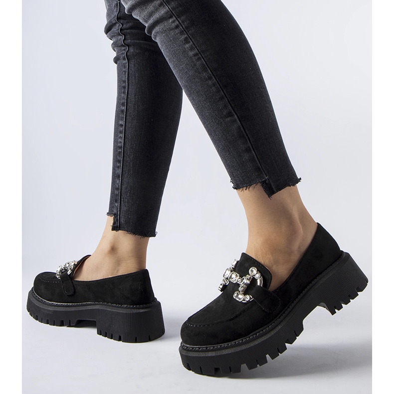 Svarta Crescenzo loafers med strass 1