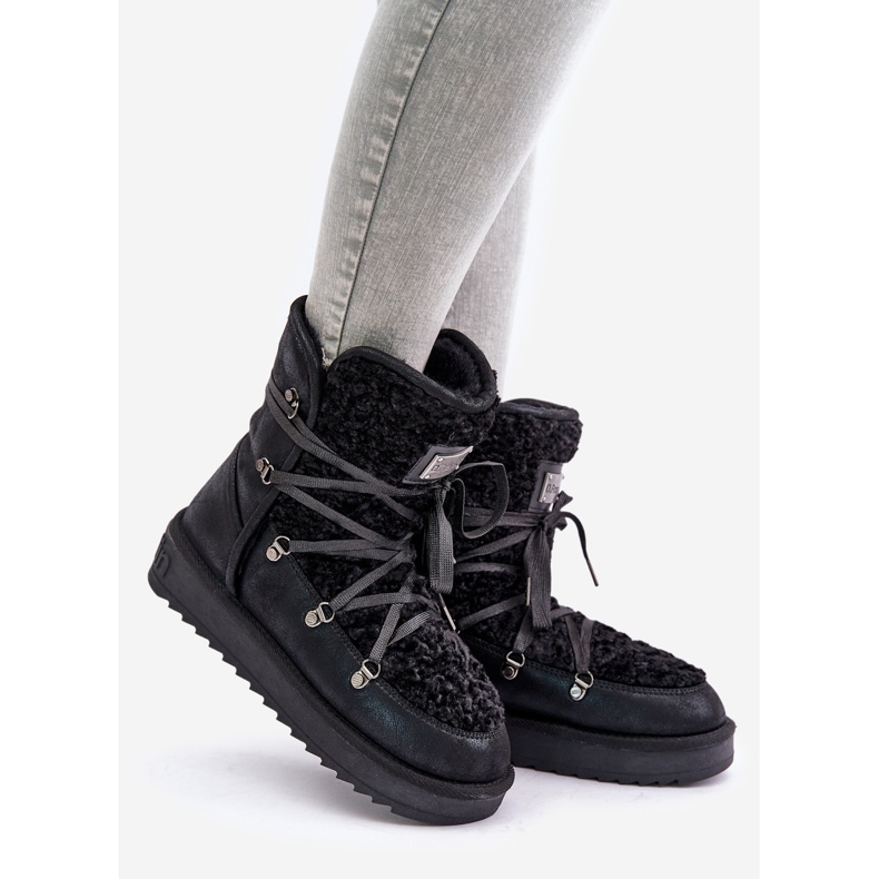 Vattentät plattform Snow Boots Vegan D.Franklin DFSH370004 Svart 1