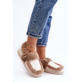 Damtofflor med päls Beige Sailey 1