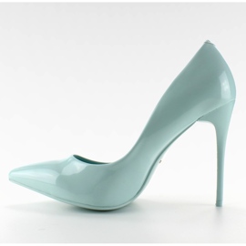 Smala lackerade högklackade E396 L. Blå 1