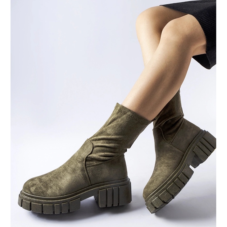 Grön Montefusco slip-on stövlar i ekomocka 1