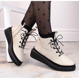 Filippo W PAW482 beige isolerade plattformsstövlar i läder vit 2