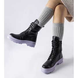 Svarta sneakers med färgglad Quennie-sula 1