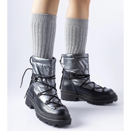 Svarta och grå Eagleville snöstövlar med manschett 1